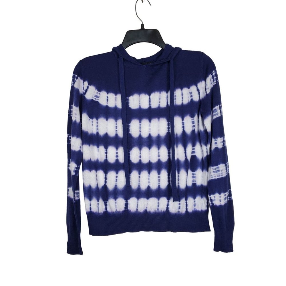 Aqua Womens Hoodie sz S Blue & White tie dye pull over NWT